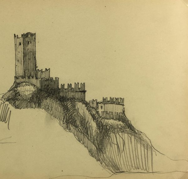 Italy Original Art - Malcesine, Italy, E. Wollenweber, 1890