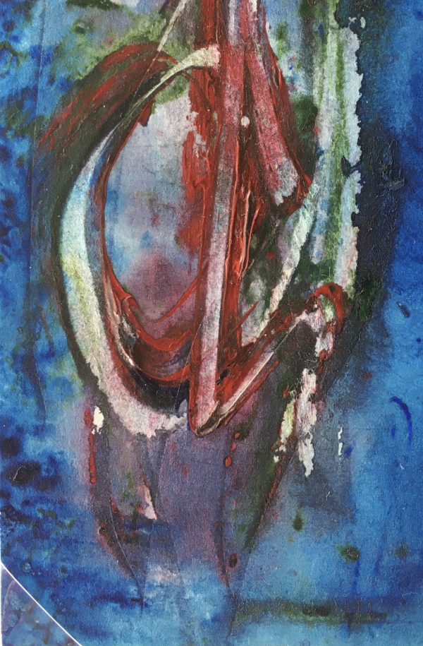 Abstract Modern Original Art - Blue-Green Abstract, French, 2000