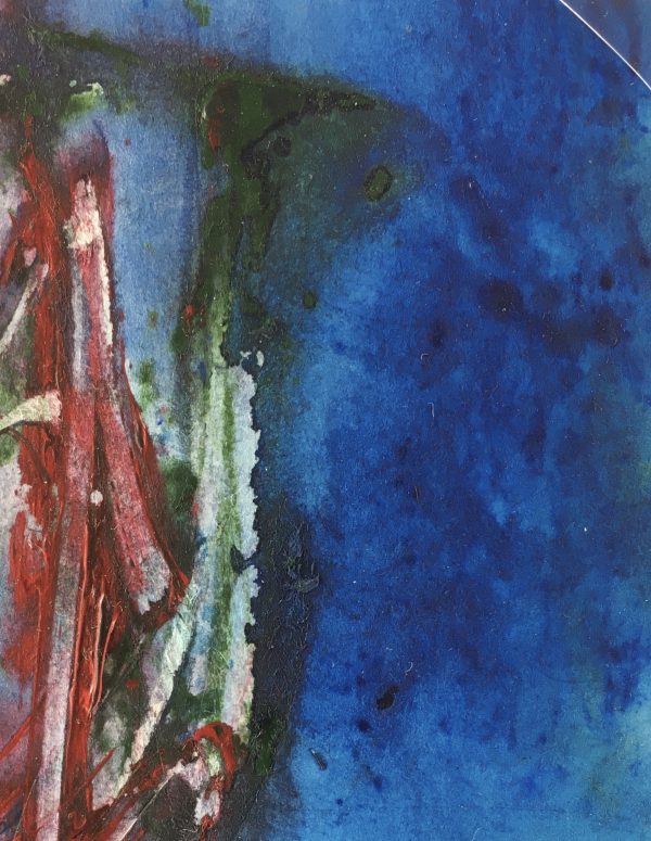 Abstract Modern Original Art - Blue-Green Abstract, French, 2000