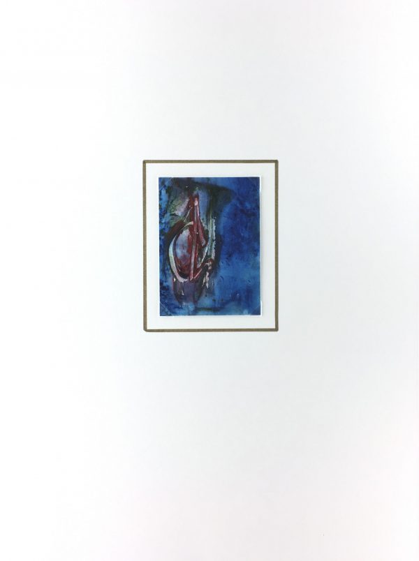 Abstract Modern Original Art - Blue-Green Abstract, French, 2000