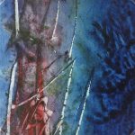 Abstract Modern Original Art - Blue-Green Abstract, French, 2000