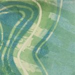 Abstract Modern Original Art - Aqua Swirls, Kismine Varner, c.1980