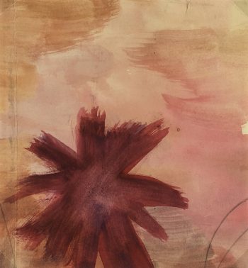 Abstract Modern Original Art - Mauve Gold Abstract, French, 2000