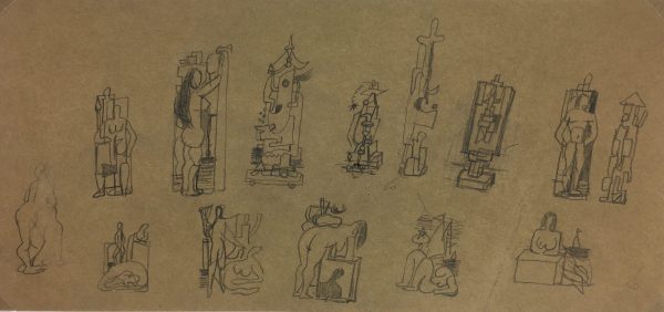 Abstract Modern Original Art - Pencil - Surrealist, Albert Vialé, c.1930