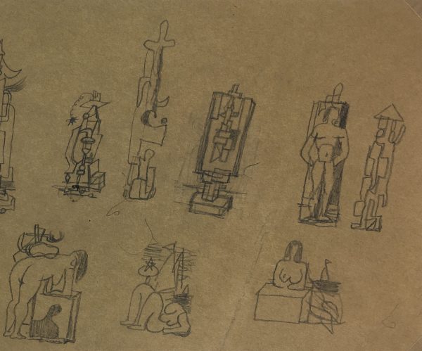 Abstract Modern Original Art - Pencil - Surrealist, Albert Vialé, c.1930
