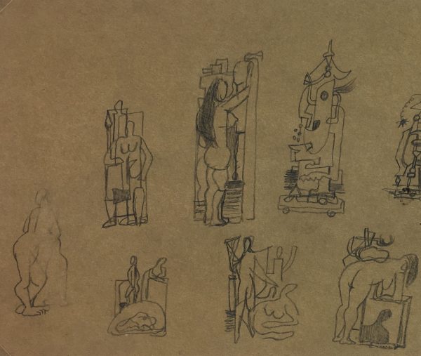 Abstract Modern Original Art - Pencil - Surrealist, Albert Vialé, c.1930