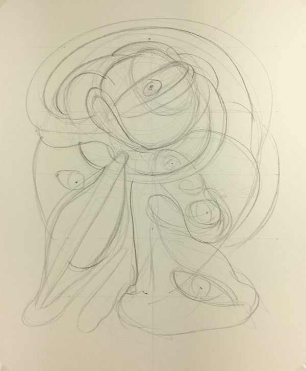 Abstract Modern Original Art - Abstract Drawing, Kismine Varner, c.1990