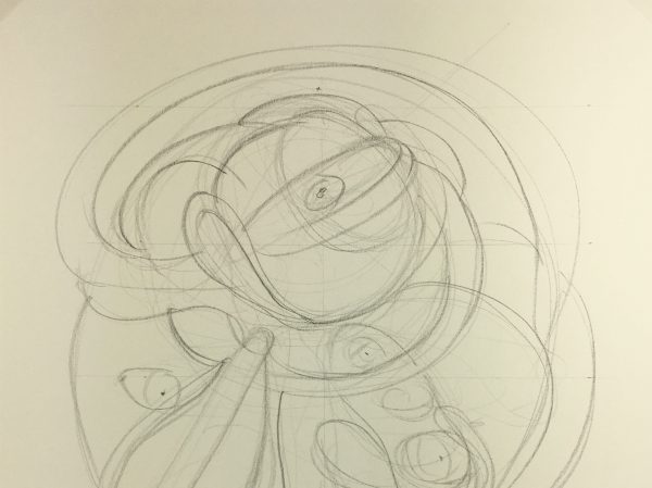 Abstract Modern Original Art - Abstract Drawing, Kismine Varner, c.1990