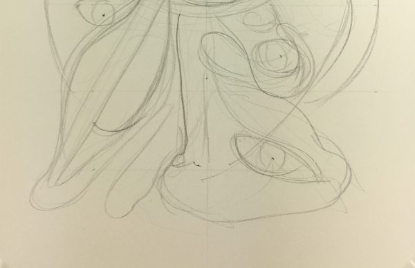 Abstract Modern Original Art - Abstract Drawing, Kismine Varner, c.1990