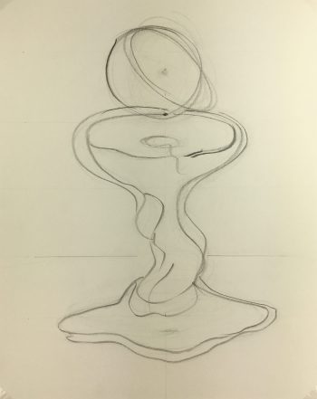 Abstract Modern Original Art - Abstract Drawing, Kismine Varner, c.1990
