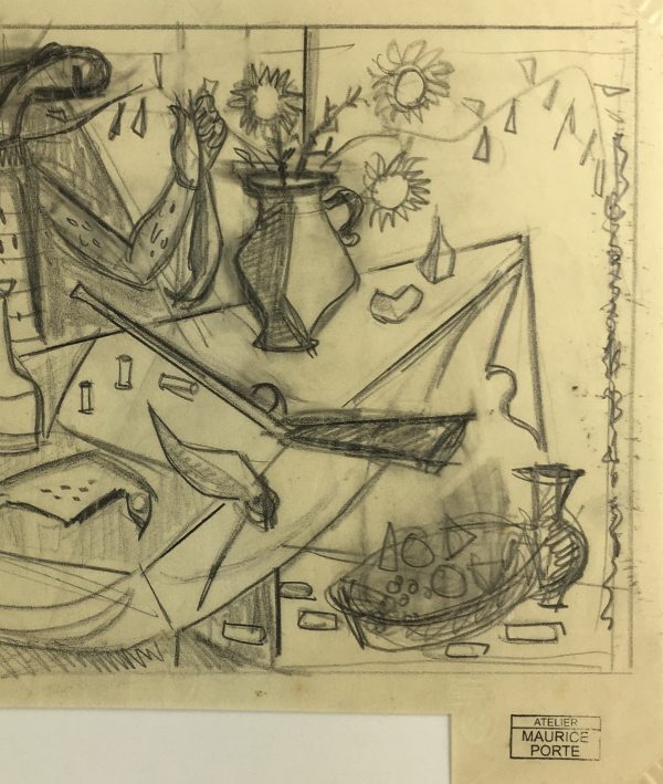 Abstract Modern Original Art - Abstract Drawing, Maurice Porte, c.1990