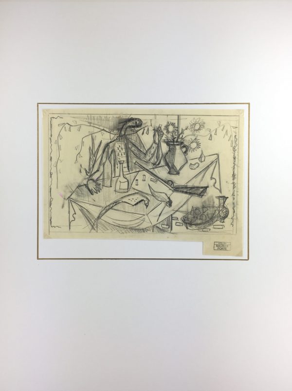 Abstract Modern Original Art - Abstract Drawing, Maurice Porte, c.1990