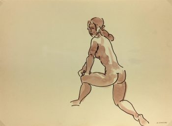 Nudes Original Art - Nude, JB Grancher, c.1950