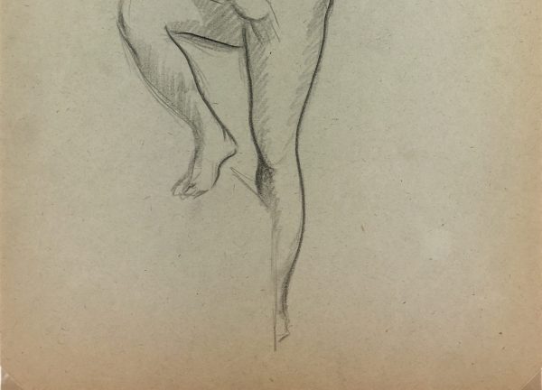 Nudes Original Art - Nude Drawing, J. Ernst, c.1940