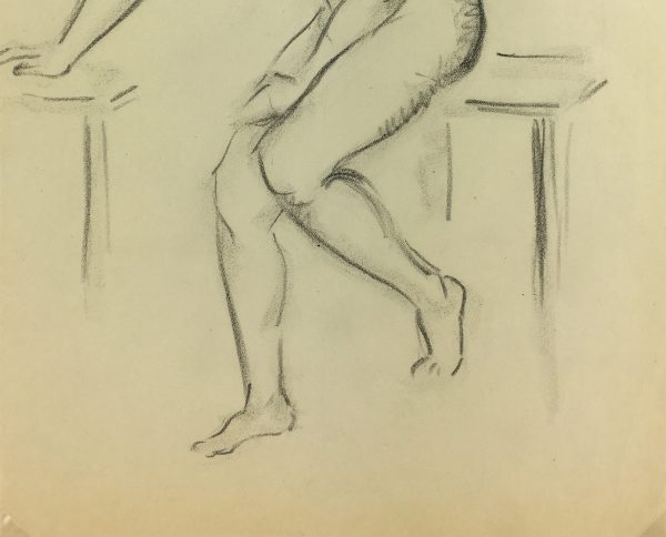 Nudes Original Art - Nude Drawing, J. Ernst, c.1940