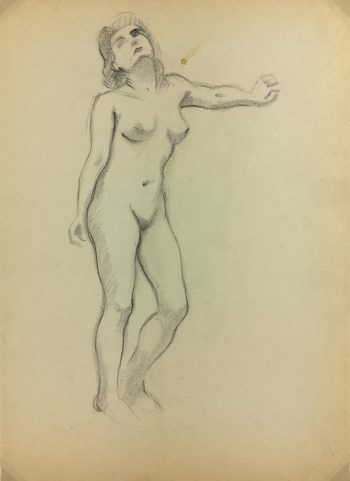 Nudes Original Art - Nude Drawing, Johann Ernst, c.1940