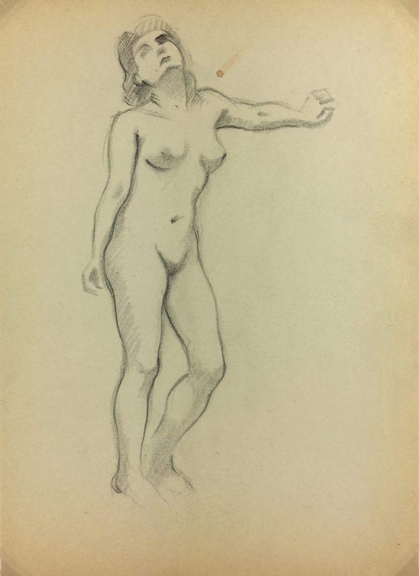 Nudes Original Art - Nude Drawing, Johann Ernst, c.1940