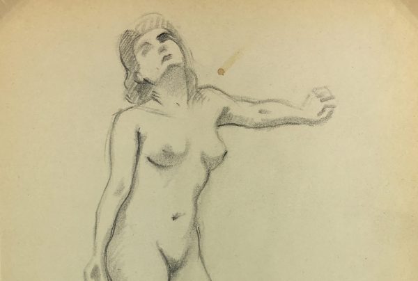 Nudes Original Art - Nude Drawing, Johann Ernst, c.1940