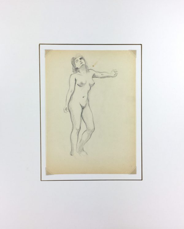 Nudes Original Art - Nude Drawing, Johann Ernst, c.1940