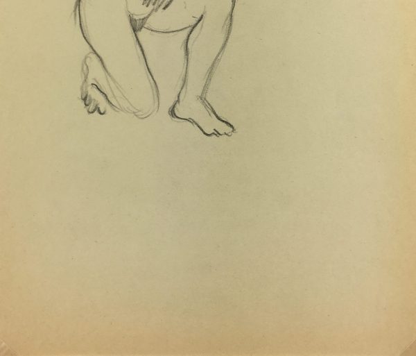 Nudes Original Art - Nude Drawing, J. Ernst, c.1940