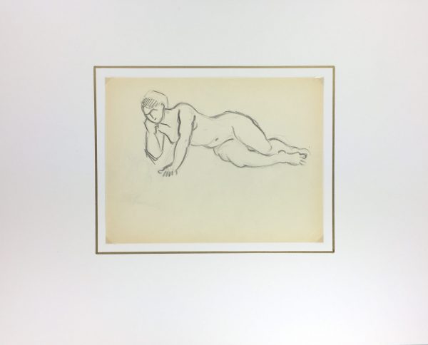 Nudes Original Art - Nude Drawing, J. Ernst, c.1940