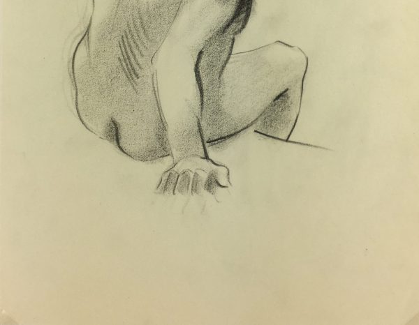 Nudes Original Art - Nude Drawing, J. Ernst, c.1940