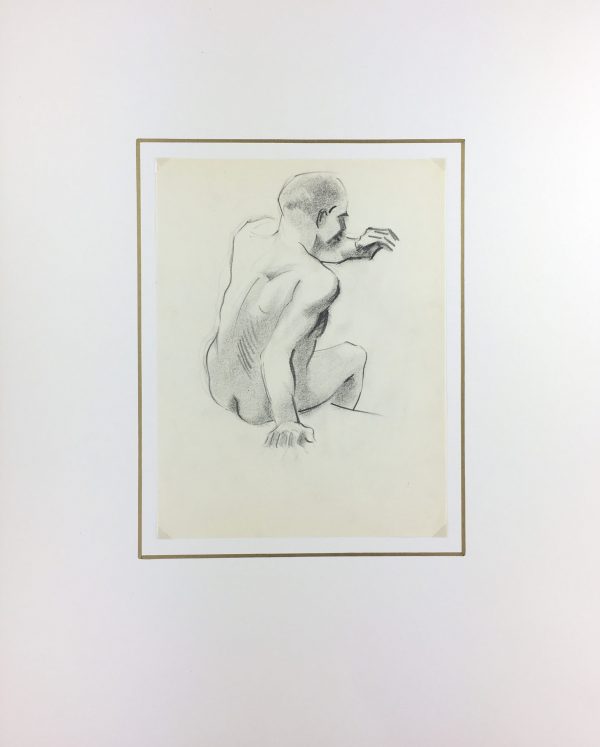 Nudes Original Art - Nude Drawing, J. Ernst, c.1940