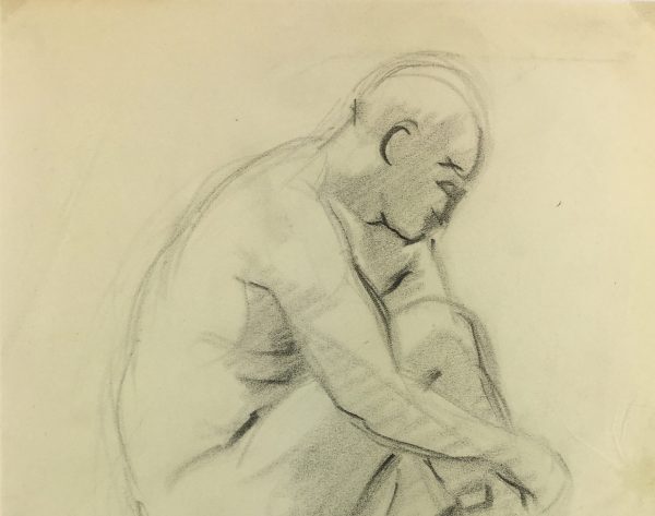 Nudes Original Art - Nude Drawing, J. Ernst, c.1940