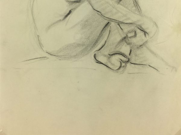 Nudes Original Art - Nude Drawing, J. Ernst, c.1940