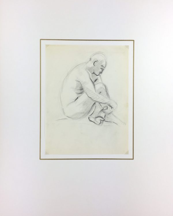 Nudes Original Art - Nude Drawing, J. Ernst, c.1940