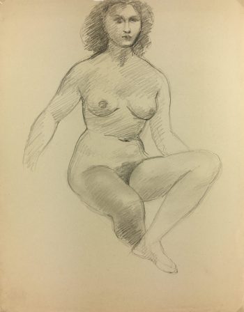 Nudes Original Art - Nude, J. Ernst, c.1930