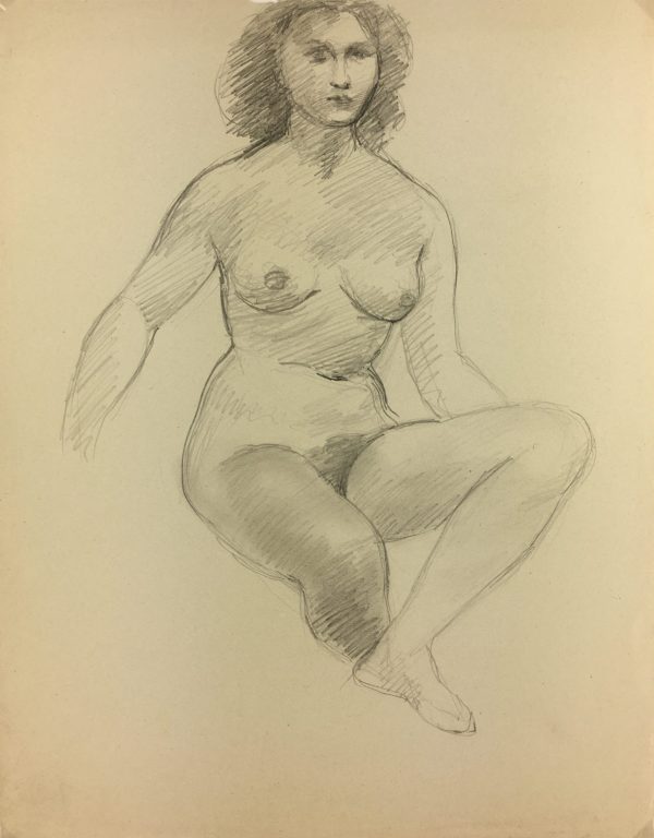 Nudes Original Art - Nude, J. Ernst, c.1930