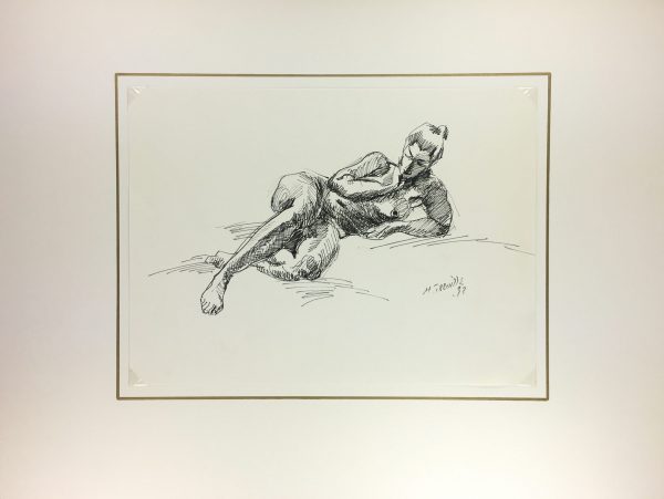 Nudes Original Art - Nude Drawing, H. Treville, 1993