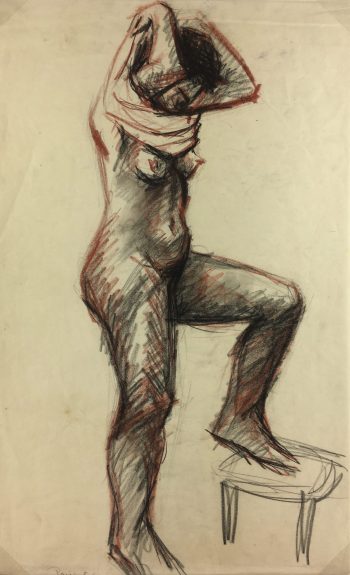 Nudes Original Art - Undressing, Paris, 1951