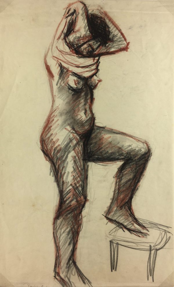 Nudes Original Art - Undressing, Paris, 1951