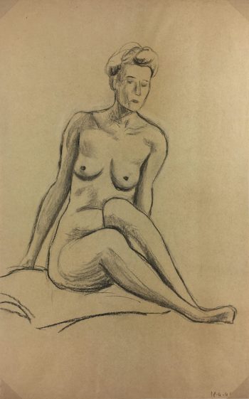 Nudes Original Art - Female Nude, French, 1941