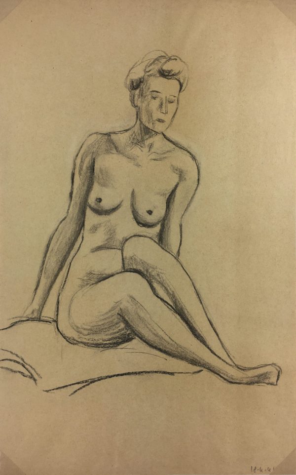 Nudes Original Art - Female Nude, French, 1941