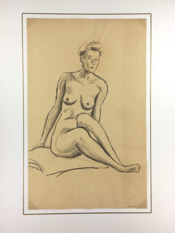 Nudes Original Art - Female Nude, French, 1941