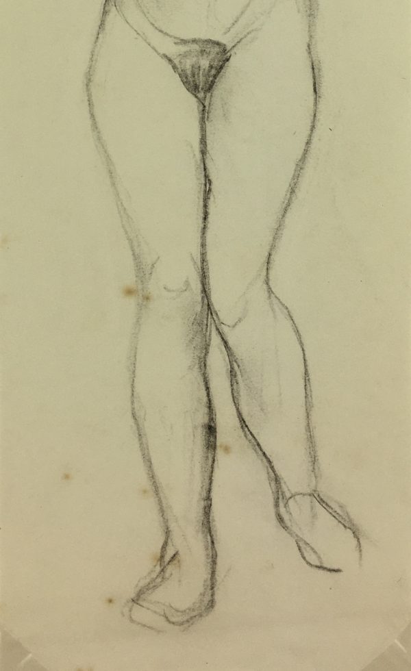 Nudes Original Art - Nude Sketch, French, c.1960