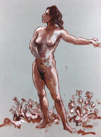 Nudes Original Art - Nude in Color, H. Treville, 1994