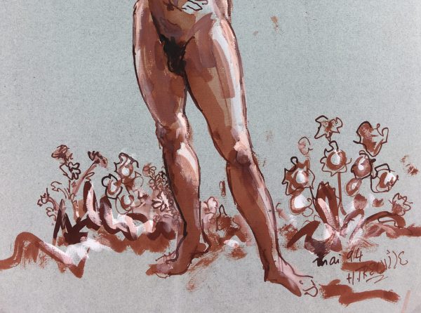 Nudes Original Art - Nude in Color, H. Treville, 1994
