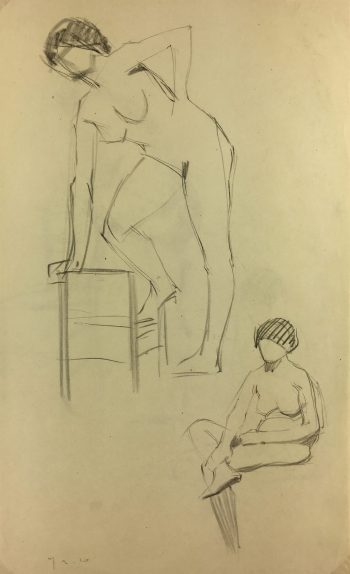 Nudes Original Art - Pencil - Nude Drawing, 1920