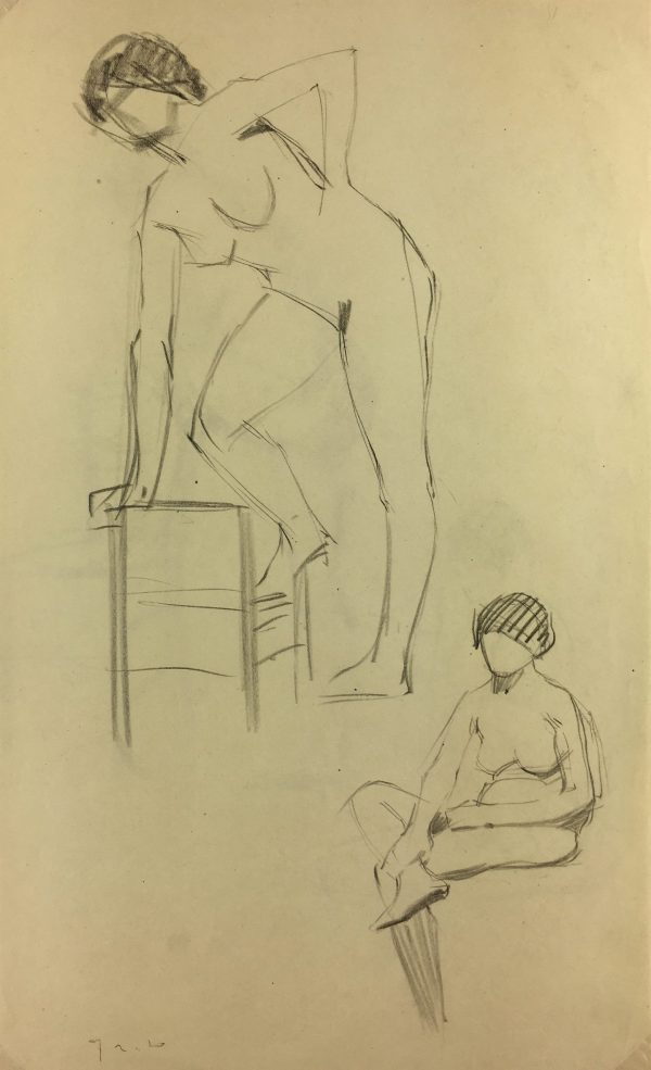 Nudes Original Art - Pencil - Nude Drawing, 1920