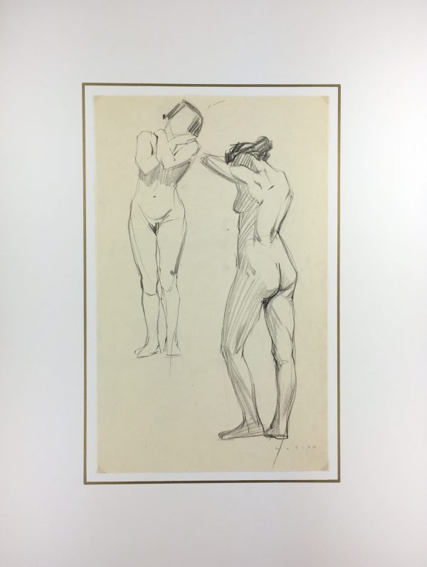 Nudes Original Art - Nude Drawing, French, 1920