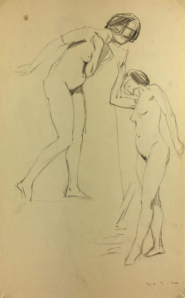 Nudes Original Art - Pencil - Nude Drawing, 1920