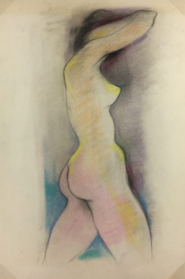 Nudes Original Art - Pollasson, Pastel - French Nude, 1990s
