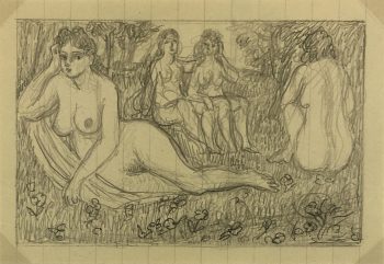 Nudes Original Art - Nudes, Albert Vialé, c.1940