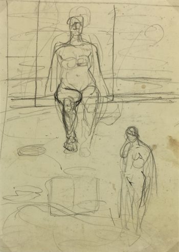 Nudes Original Art - Nude Sketch, Kei Mitsuuchi, c.1990