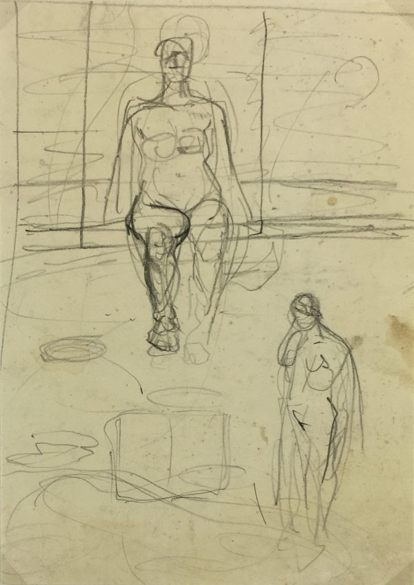 Nudes Original Art - Nude Sketch, Kei Mitsuuchi, c.1990