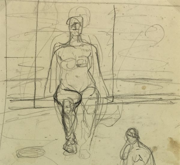 Nudes Original Art - Nude Sketch, Kei Mitsuuchi, c.1990